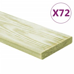 vidaXL Tablas para terraza 72 uds madera de pino impregnada 8,64 m² 1m