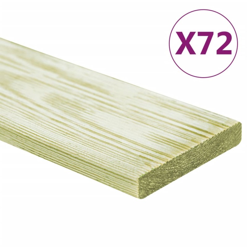 vidaXL Tablas para terraza 72 uds madera de pino impregnada 8,64 m² 1m vidaXL Tablas para terraza 72 uds madera de pino impregnada 8,64 m² 1m