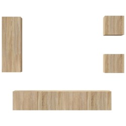 vidaXL Set de muebles para TV 5 pzas madera contrachapada roble Sonoma
