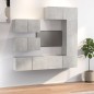 vidaXL Set de muebles de TV 6 pzas madera contrachapada gris hormigón