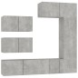 vidaXL Set de muebles de TV 6 pzas madera contrachapada gris hormigón