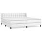 vidaXL Cama box spring con colchón cuero sintético blanco 200x200 cm vidaXL Cama box spring con colchón cuero sintético blanco 200x200 cm
