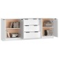 vidaXL Aparador de 3 piezas madera contrachapada blanco vidaXL Aparador de 3 piezas madera contrachapada blanco