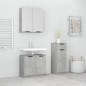 vidaXL Set de muebles baño 3 pzas madera contrachapada gris hormigón