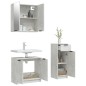 vidaXL Set de muebles baño 3 pzas madera contrachapada gris hormigón
