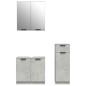 vidaXL Set de muebles baño 3 pzas madera contrachapada gris hormigón