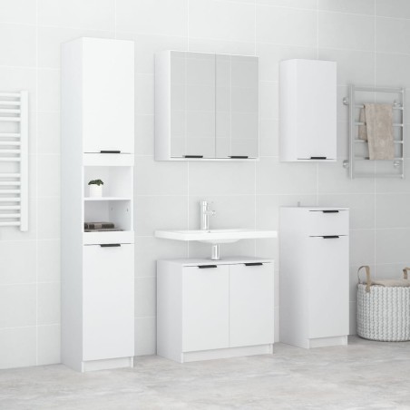 vidaXL Juego de armarios de baño 5 piezas madera contrachapada blanco
