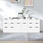 vidaXL Aparador de 3 piezas madera contrachapada blanco