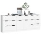 vidaXL Aparador de 3 piezas madera contrachapada blanco