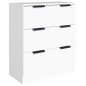 vidaXL Aparador de 3 piezas madera contrachapada blanco