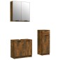 vidaXL Set de muebles baño 3 pzas madera contrachapada roble ahumado vidaXL Set de muebles baño 3 pzas madera contrachapada roble ahumado