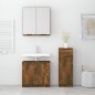 vidaXL Set de muebles baño 3 pzas madera contrachapada roble ahumado vidaXL Set de muebles baño 3 pzas madera contrachapada roble ahumado