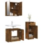 vidaXL Set de muebles baño 3 pzas madera contrachapada roble ahumado vidaXL Set de muebles baño 3 pzas madera contrachapada roble ahumado