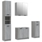 vidaXL Set de armario de baño 4 pzas madera contrachapada gris sonoma vidaXL Set de armario de baño 4 pzas madera contrachapada gris sonoma