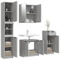 vidaXL Set de armario de baño 4 pzas madera contrachapada gris sonoma vidaXL Set de armario de baño 4 pzas madera contrachapada gris sonoma