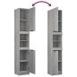 vidaXL Set de armario de baño 4 pzas madera contrachapada gris sonoma vidaXL Set de armario de baño 4 pzas madera contrachapada gris sonoma