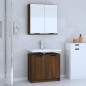 vidaXL Set de muebles de baño 2 pzas madera de ingeniería marrón roble