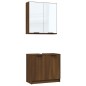 vidaXL Set de muebles de baño 2 pzas madera de ingeniería marrón roble