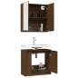 vidaXL Set de muebles de baño 2 pzas madera de ingeniería marrón roble