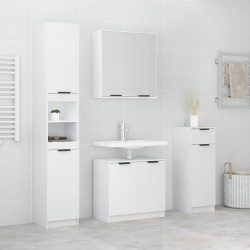vidaXL Juego de muebles de baño 4 piezas madera contrachapada blanco