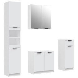 vidaXL Juego de muebles de baño 4 piezas madera contrachapada blanco