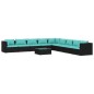 vidaXL Set de muebles de jardín 10 pzas cojines ratán sintético negro vidaXL Set de muebles de jardín 10 pzas cojines ratán sintético negro