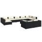 vidaXL Set de muebles de jardín 10 pzas cojines ratán sintético negro vidaXL Set de muebles de jardín 10 pzas cojines ratán sintético negro