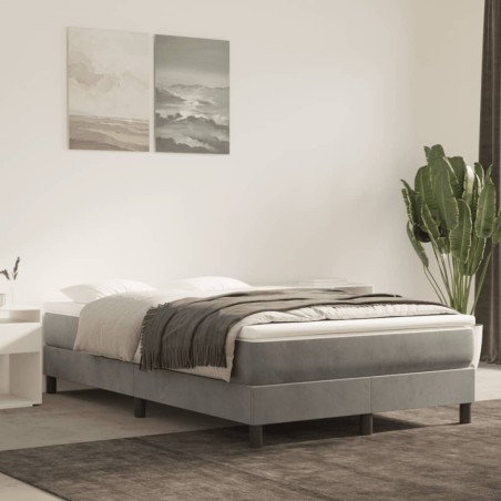 vidaXL Estructura de cama box spring terciopelo gris claro 120x200 cm