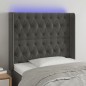 vidaXL Cabecero con LED de terciopelo gris oscuro 93x16x118/128 cm vidaXL Cabecero con LED de terciopelo gris oscuro 93x16x118/128 cm