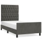 vidaXL Estructura de cama con cabecero terciopelo gris oscuro 90x200cm vidaXL Estructura de cama con cabecero terciopelo gris oscuro 90x200cm