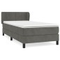 vidaXL Cama box spring con colchón terciopelo gris oscuro 100x200 cm vidaXL Cama box spring con colchón terciopelo gris oscuro 100x200 cm