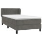 vidaXL Cama box spring con colchón terciopelo gris oscuro 100x200 cm vidaXL Cama box spring con colchón terciopelo gris oscuro 100x200 cm