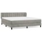 vidaXL Cama box spring con colchón terciopelo gris claro 160x200 cm vidaXL Cama box spring con colchón terciopelo gris claro 160x200 cm