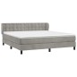 vidaXL Cama box spring con colchón terciopelo gris claro 160x200 cm vidaXL Cama box spring con colchón terciopelo gris claro 160x200 cm