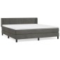 vidaXL Cama box spring con colchón terciopelo gris oscuro 160x200 cm vidaXL Cama box spring con colchón terciopelo gris oscuro 160x200 cm