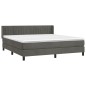 vidaXL Cama box spring con colchón terciopelo gris oscuro 160x200 cm vidaXL Cama box spring con colchón terciopelo gris oscuro 160x200 cm