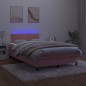 vidaXL Cama box spring colchón y LED terciopelo rosa 120x200 cm vidaXL Cama box spring colchón y LED terciopelo rosa 120x200 cm