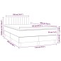 vidaXL Cama box spring colchón y LED terciopelo gris claro 120x200 cm vidaXL Cama box spring colchón y LED terciopelo gris claro 120x200 cm