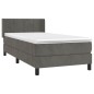 vidaXL Cama box spring con colchón terciopelo gris oscuro 80x200 cm vidaXL Cama box spring con colchón terciopelo gris oscuro 80x200 cm