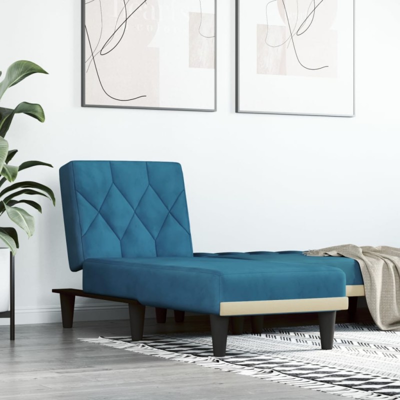 vidaXL Sofá diván de terciopelo azul vidaXL Sofá diván de terciopelo azul