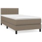 vidaXL Cama box spring con colchón tela gris taupe 90x200 cm vidaXL Cama box spring con colchón tela gris taupe 90x200 cm