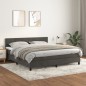 vidaXL Cama box spring con colchón terciopelo gris oscuro 160x200 cm vidaXL Cama box spring con colchón terciopelo gris oscuro 160x200 cm