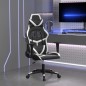vidaXL Silla gaming cuero sintético negro y blanco vidaXL Silla gaming cuero sintético negro y blanco