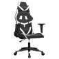vidaXL Silla gaming cuero sintético negro y blanco vidaXL Silla gaming cuero sintético negro y blanco