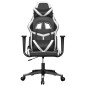 vidaXL Silla gaming cuero sintético negro y blanco vidaXL Silla gaming cuero sintético negro y blanco