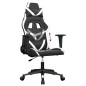 vidaXL Silla gaming cuero sintético negro y blanco vidaXL Silla gaming cuero sintético negro y blanco