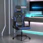 vidaXL Silla gaming cuero sintético negro y azul vidaXL Silla gaming cuero sintético negro y azul