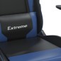 vidaXL Silla gaming cuero sintético negro y azul vidaXL Silla gaming cuero sintético negro y azul