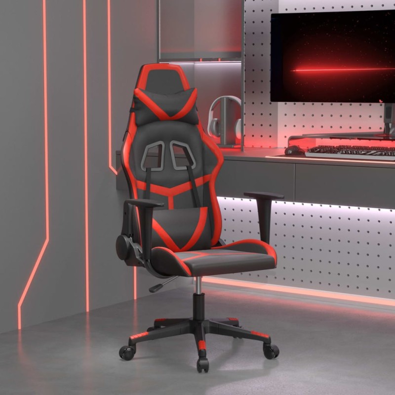 vidaXL Silla gaming cuero sintético negro y rojo vidaXL Silla gaming cuero sintético negro y rojo