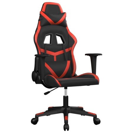 vidaXL Silla gaming cuero sintético negro y rojo